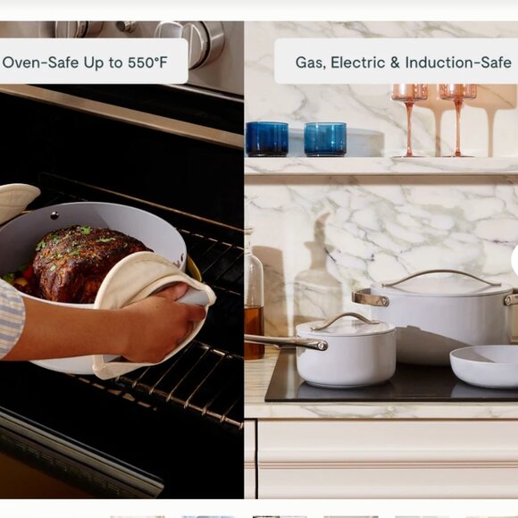 Caraway Dutch Oven 6.5 qt Non-Stick Ceramic Pan With Lid in Sage-- never used - Picture 3 of 5